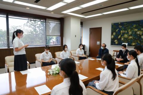 掛川東高校吹奏楽部表敬訪問2